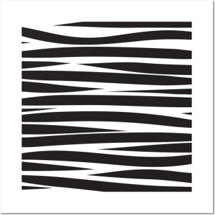 Striped black irregular pattern Posters and Art